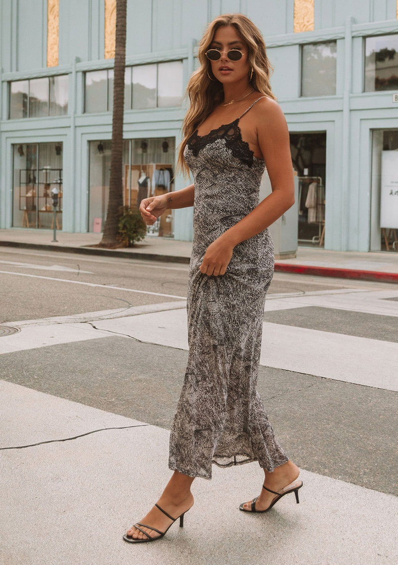 Lace Trim Sheer Mesh Maxi Slip Dress LOVESTITCH - Main Image