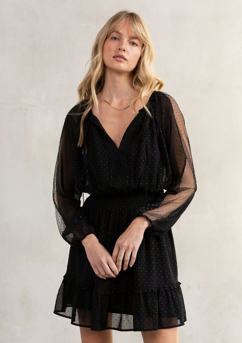 Iris Chiffon Mini Dress Black / M Iris Chiffon Mini Dress Black / M