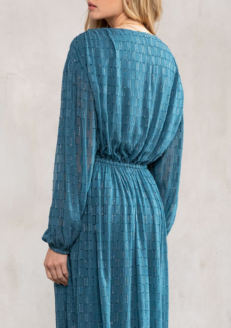 Disco Magic Chiffon Maxi Dress Teal / S