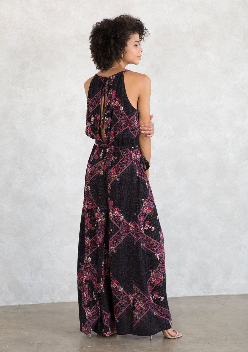 Drawstring Floral Halter Maxi Dress | LOVESTITCH Drawstring Floral Halter Maxi Dress | LOVESTITCH