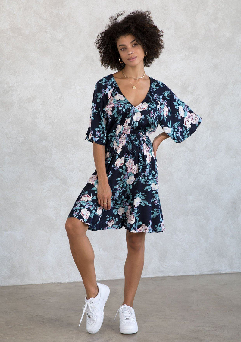 Silky Blue Lilac Floral Mini Dress LOVESTITCH