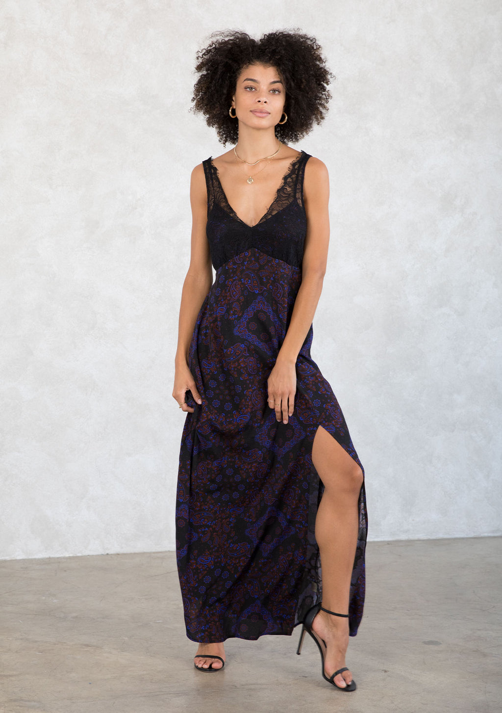 Mini-Length Dress - Lace Overlay / Form Fitting / Spaghetti Straps