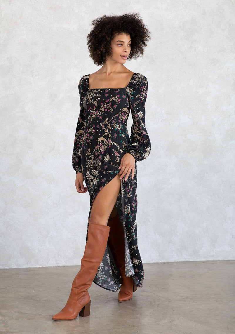 Square Neck Long Sleeve Floral Maxi | LOVESTITCH Square Neck Long Sleeve Floral Maxi | LOVESTITCH