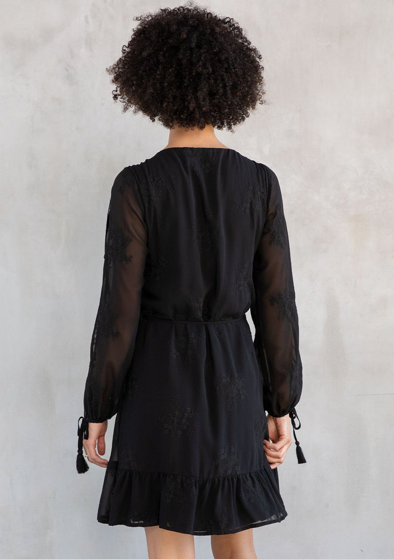 chiffon mini wrap dress Vestido Mini Sierra Chiffon - Caf/Combinado