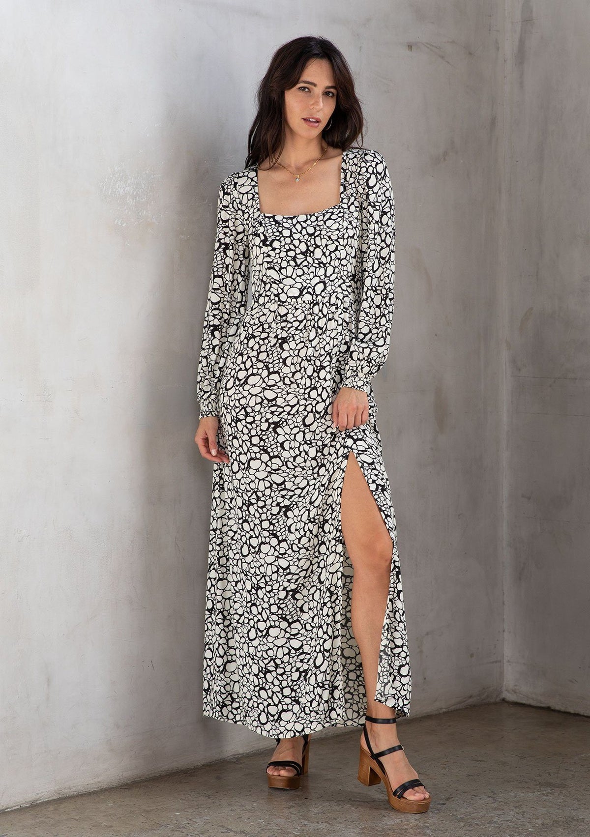 River Rock Maxi Dress Natural/Fuchsia / M