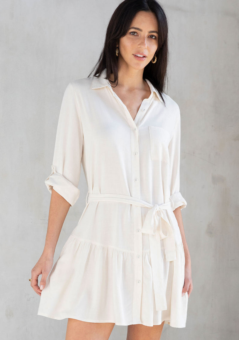 Chic Elevated Linen Blend Shirt Dress | LOVESTITCH Chic Elevated Linen Blend Shirt Dress | LOVESTITCH