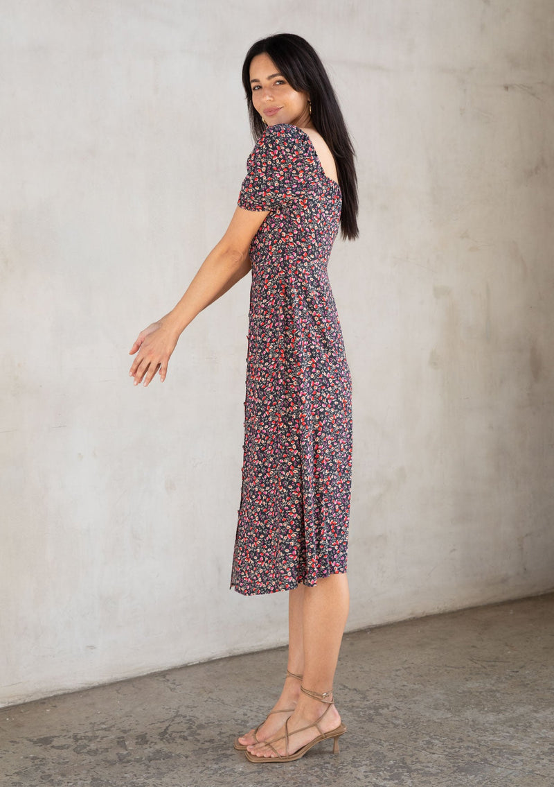 Boho Floral Puff Sleeve Midi Dress | LOVESTITCH Boho Floral Puff Sleeve Midi Dress | LOVESTITCH