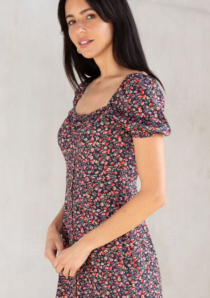 Echo Canyon Midi Dress Black/Fuchsia / S Echo Canyon Midi Dress Black/Fuchsia / S