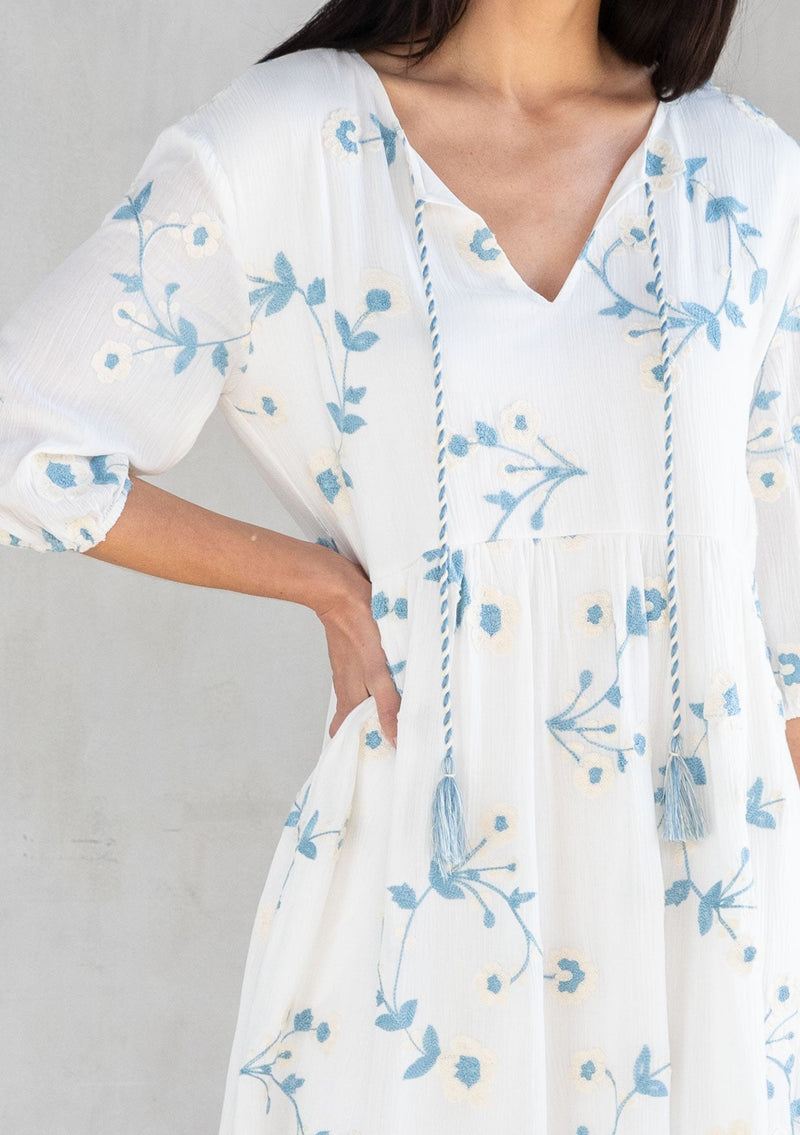 Nantucket Embroidered Mini Dress Navy/Ivory / M Nantucket Embroidered Mini Dress Navy/Ivory / M