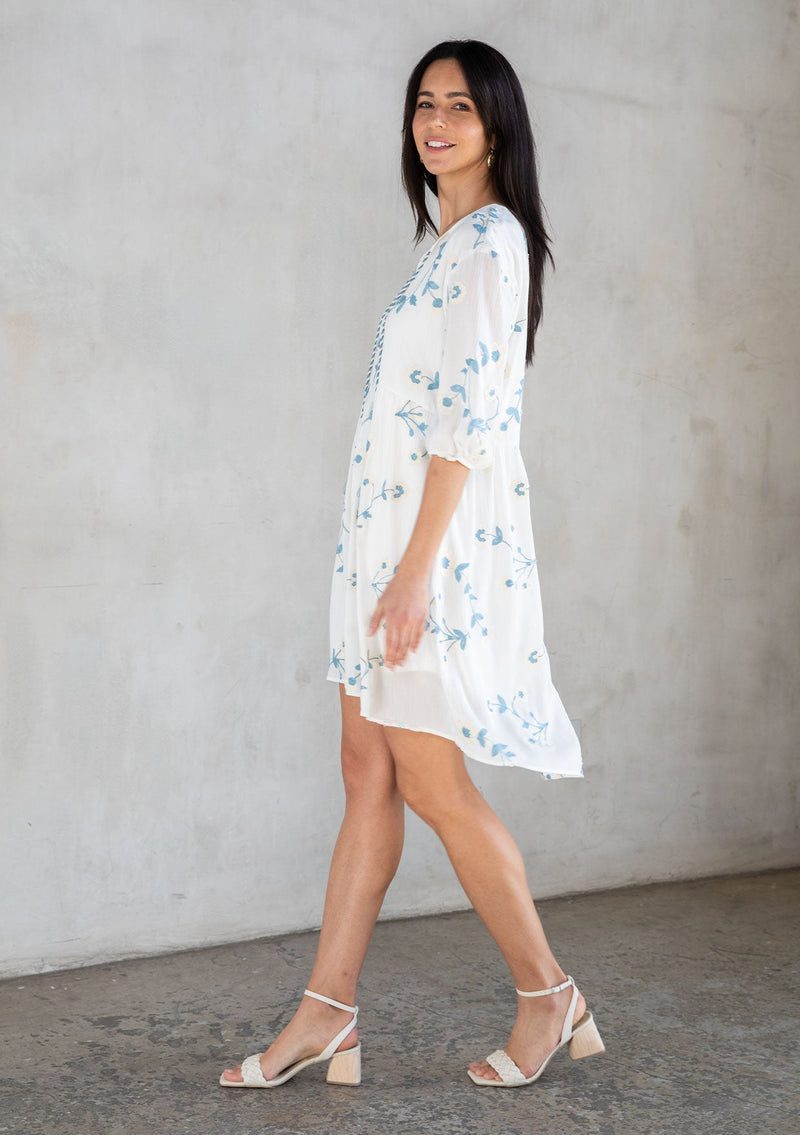 Nantucket Embroidered Mini Dress Navy/Ivory / L Nantucket Embroidered Mini Dress Navy/Ivory / L