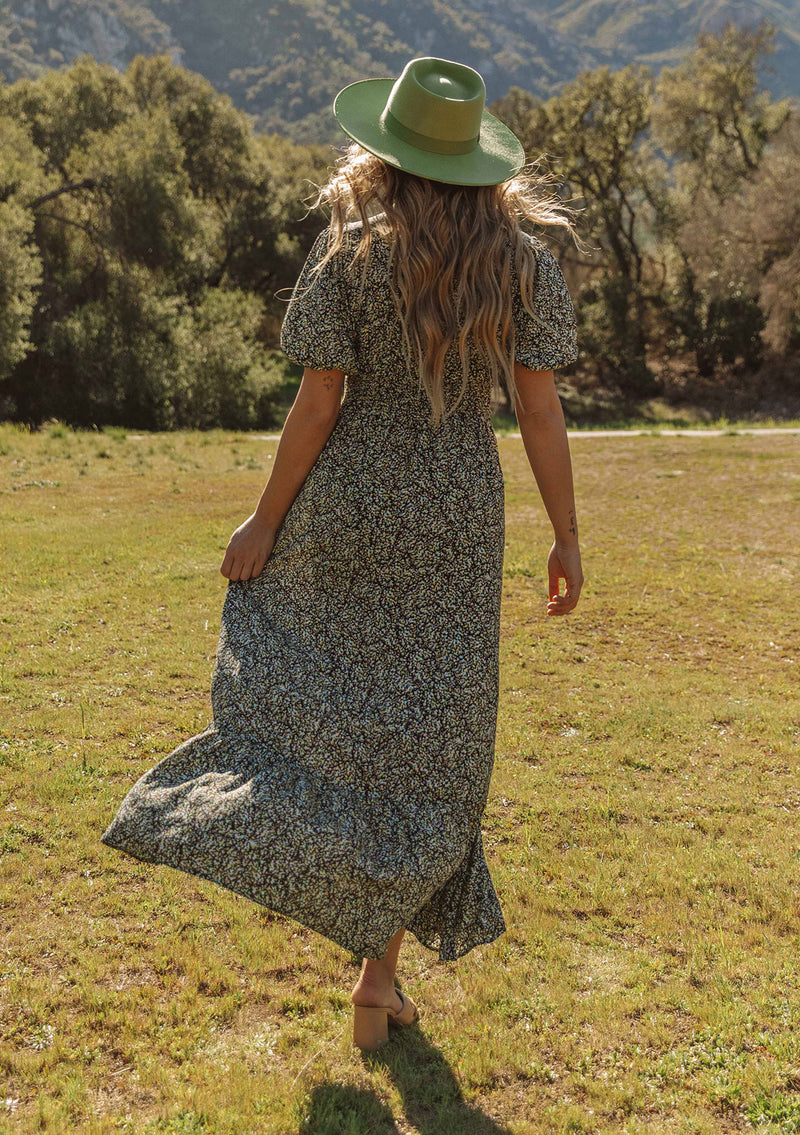Women's Dress - Puff Sleeve Maxi Dress