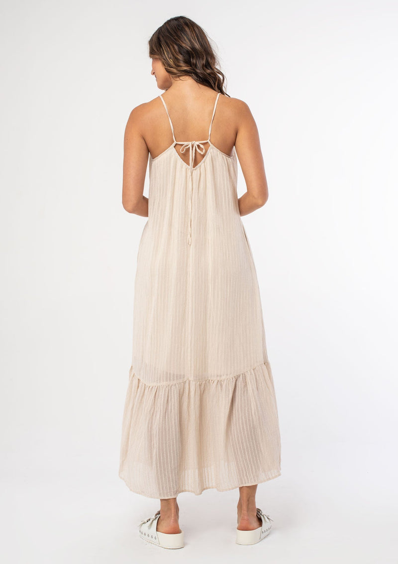 long flowy cream dress Calista Raw Cotton Bridal Gown | Cream Boho High-low Wedding Dress