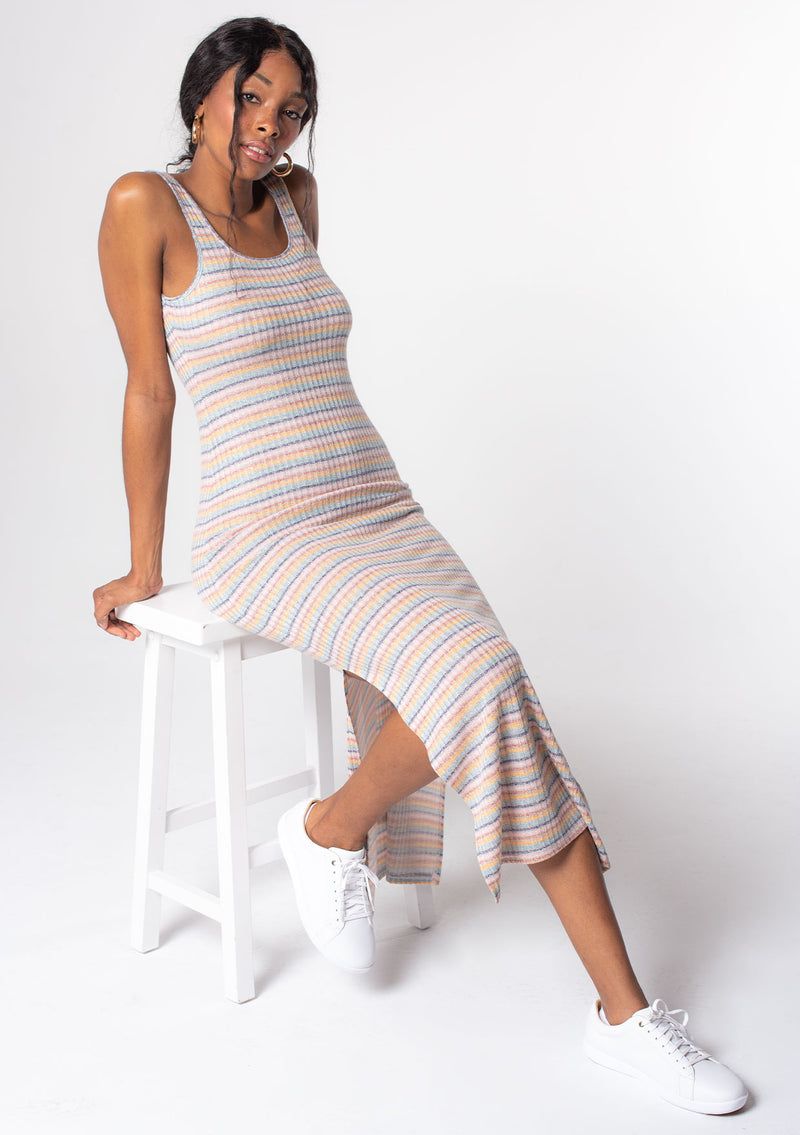 Tank Dress - Striped Ribbed Knit Dress | LOVESTITCH Tank Dress - Striped Ribbed Knit Dress | LOVESTITCH