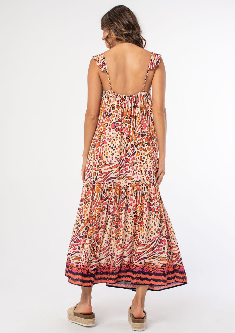 Feeling Lucky Maxi Dress Natural/Fuchsia / XS Feeling Lucky Maxi Dress Natural/Fuchsia / XS