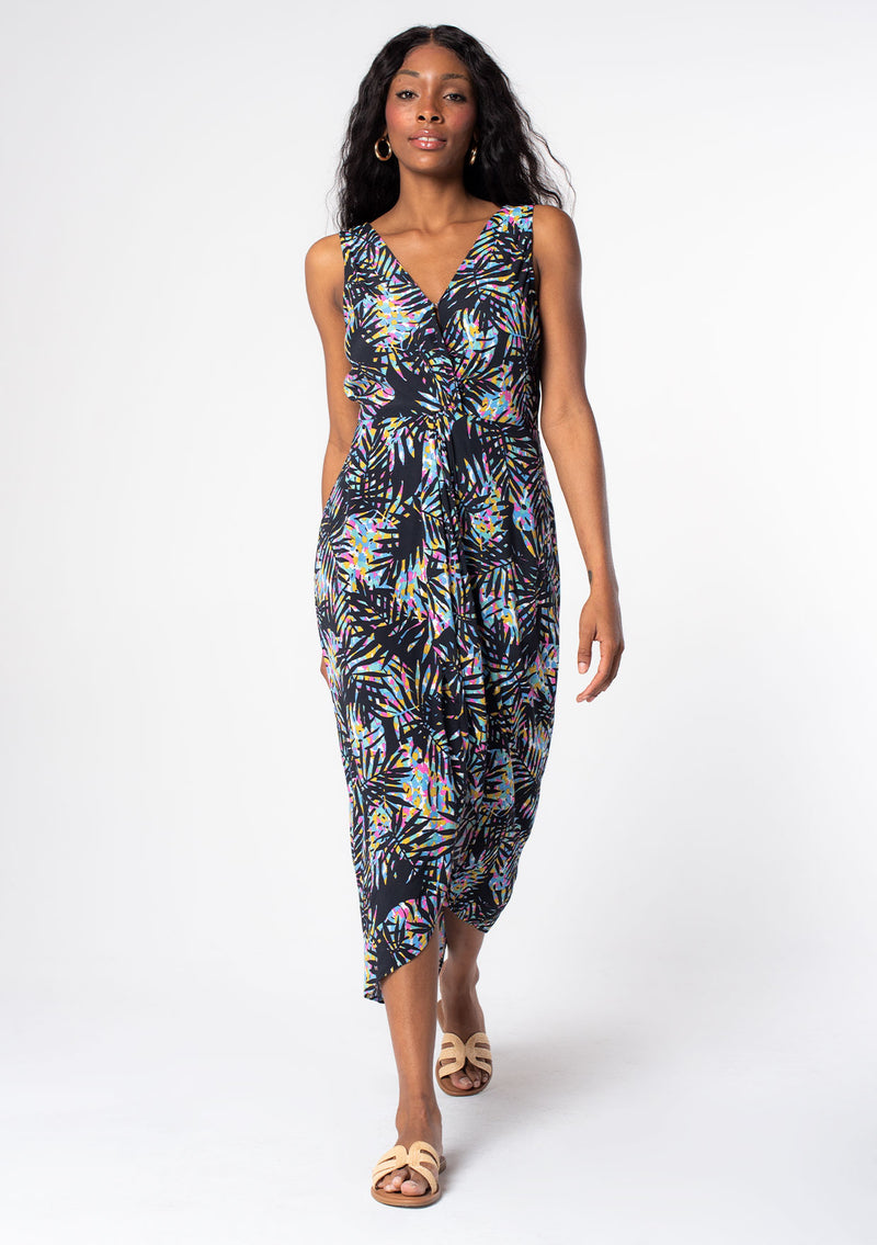 Tropical Palm Printed Black Maxi Dress - Resort Fashion | LOVESTITCH Tropical Palm Printed Black Maxi Dress - Resort Fashion | LOVESTITCH