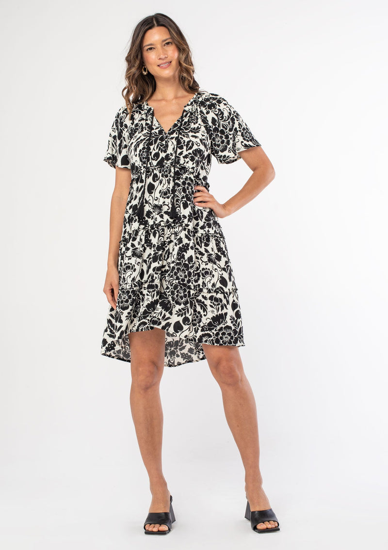 With The Flow Mini Dress Ivory/Black / L With The Flow Mini Dress Ivory/Black / L