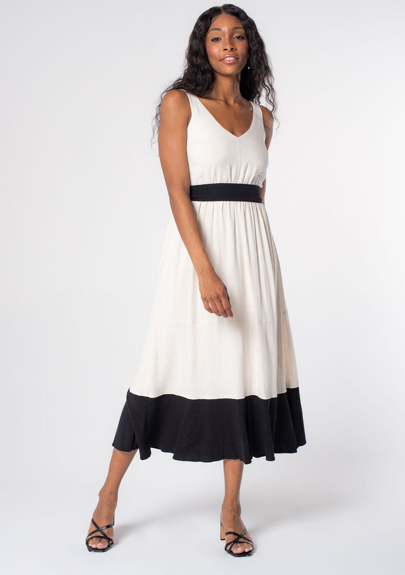 Harmony Colorblock Maxi Dress Vanilla/Black / S Harmony Colorblock Maxi Dress Vanilla/Black / S