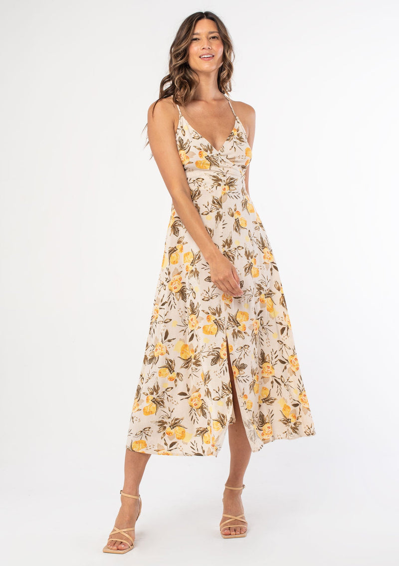 Trending Lemon Print Mid-Length Dress | LOVESTITCH Trending Lemon Print Mid-Length Dress | LOVESTITCH