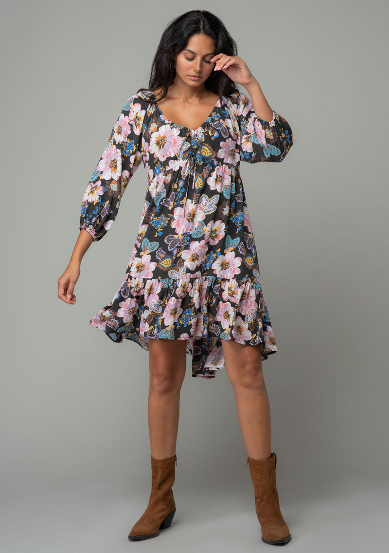 Women's Flowy Dress - Floral Print Babydoll Mini Dress | LOVESTITCH Women's Flowy Dress - Floral Print Babydoll Mini Dress | LOVESTITCH