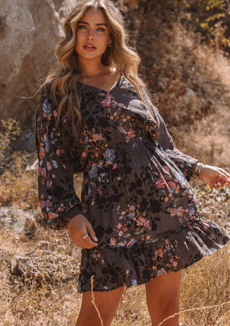 Pretty Purple Volume Sleeve Floral Mini Dress | LOVESTITCH Pretty Purple Volume Sleeve Floral Mini Dress | LOVESTITCH