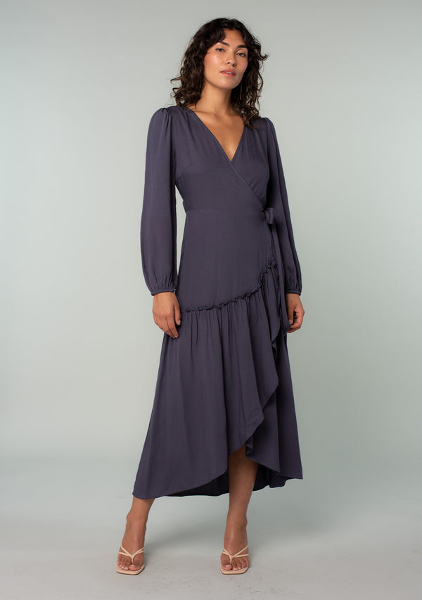 long sleeve wrap dress by love BuddyLove | Pia Long Sleeve Maxi Dress