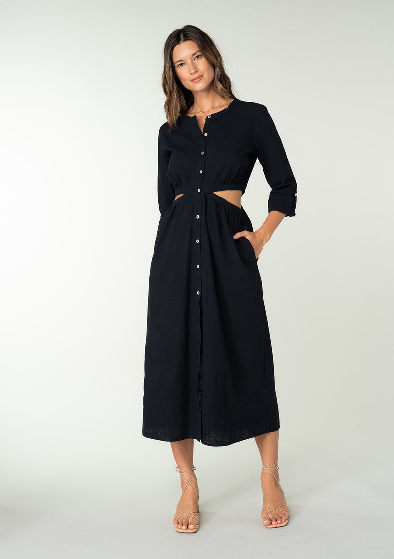 Carlotta Cutout Midi Dress Stone / S Carlotta Cutout Midi Dress Stone / S