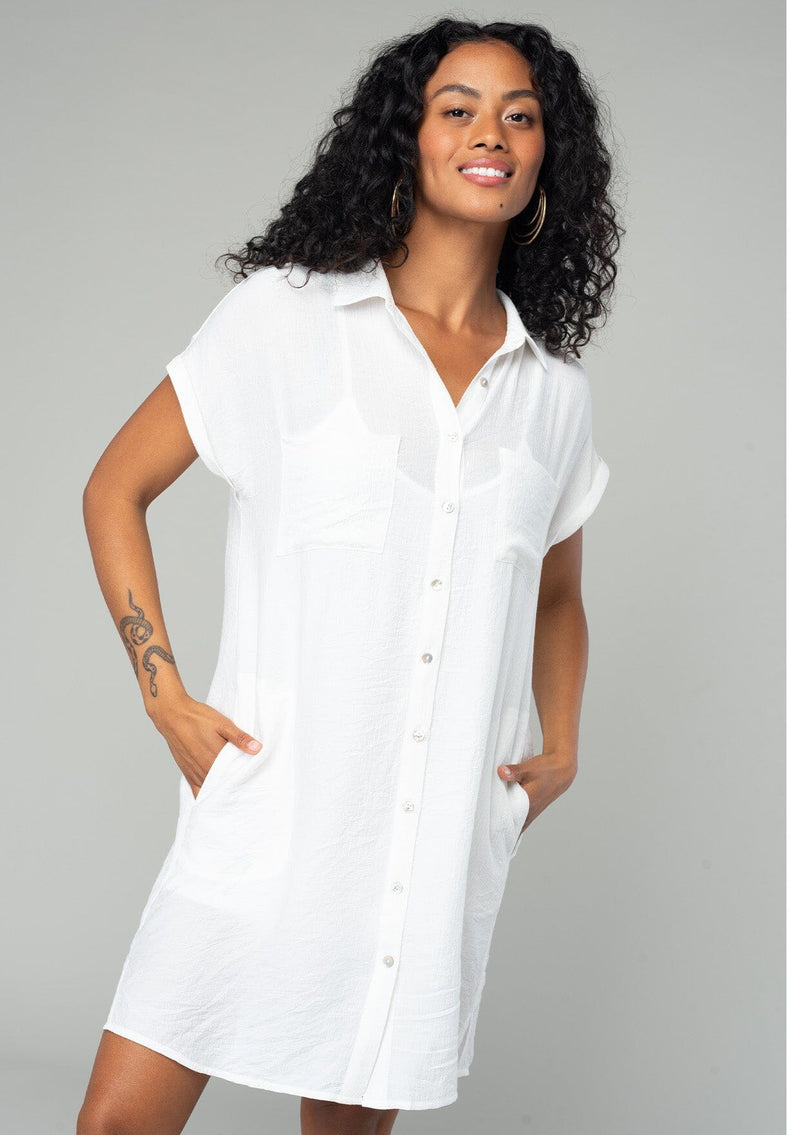 Women's Casual Everyday Relaxed Shirt Dress LOVESTITCH