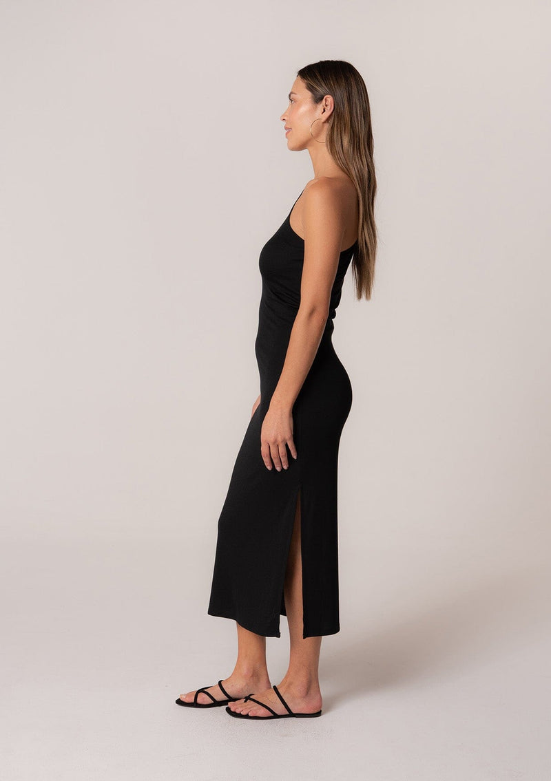 One Shoulder Midi Dress with Cutout