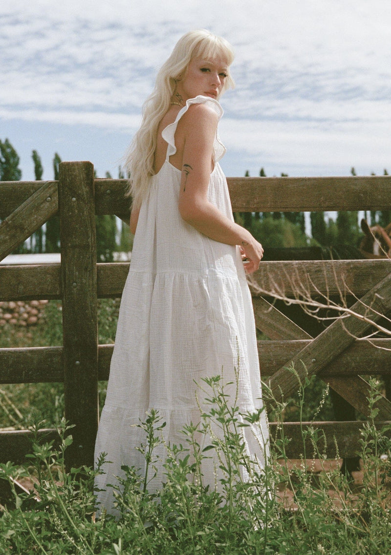 white spring maxi dresses Breath of Spring Linen Maxi Dress in White