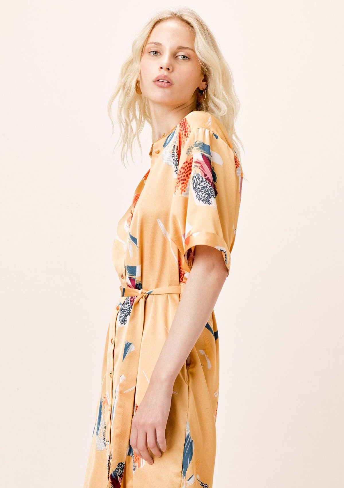 Floral Print Belted Shirt Dress | LOVESTITCH