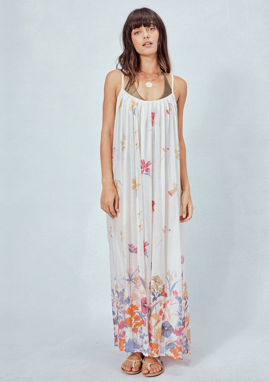 Mimi Floral Beach Dress Pink/Orange / S/M Mimi Floral Beach Dress Pink/Orange / S/M