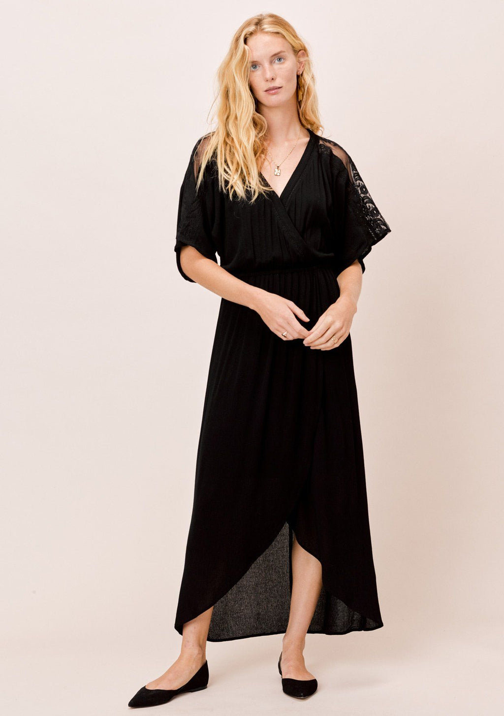 Jolie Wrap Front Dress Black / S Jolie Wrap Front Dress Black / S