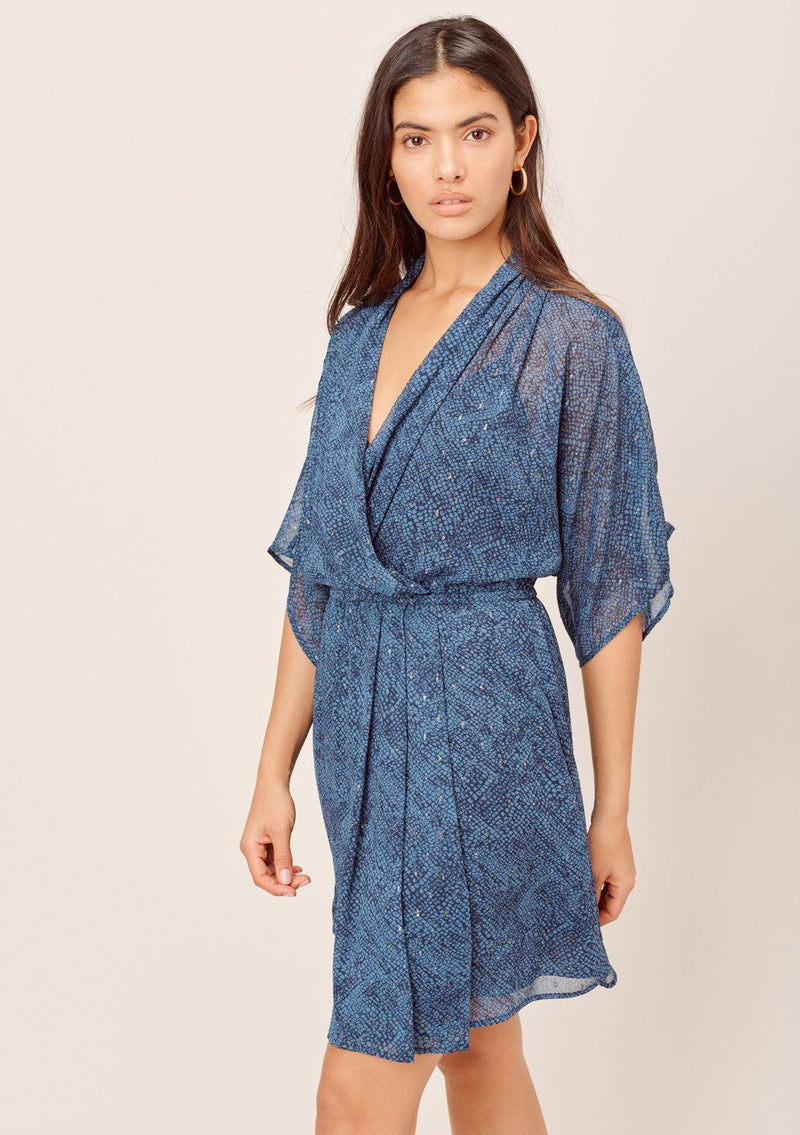 kimono sleeve short dress Kimono Sleeve Mini Wrap Dress