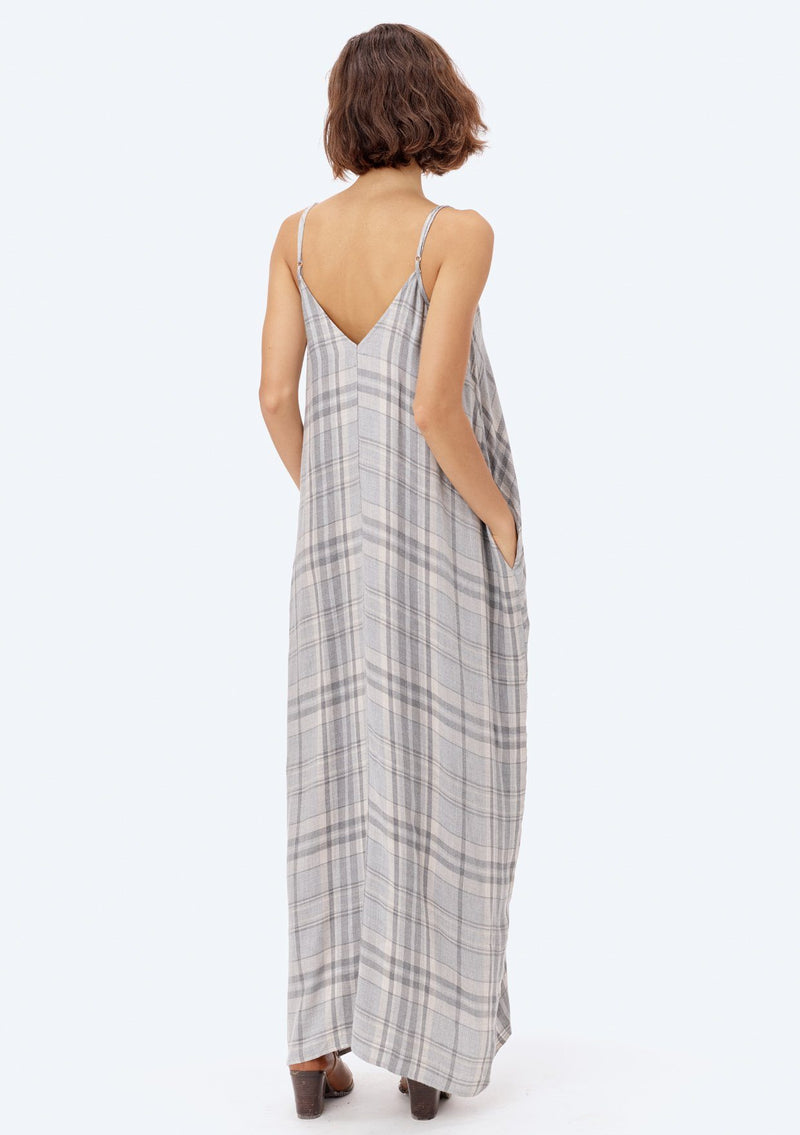 Rosalind Plaid Mila Maxi Grey/Vanilla/Gold / Small/Medium Rosalind Plaid Mila Maxi Grey/Vanilla/Gold / Small/Medium