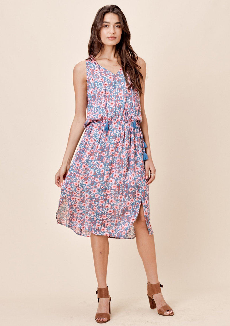 Kismet Floral Midi Dress Slate/Pink / S Kismet Floral Midi Dress Slate/Pink / S