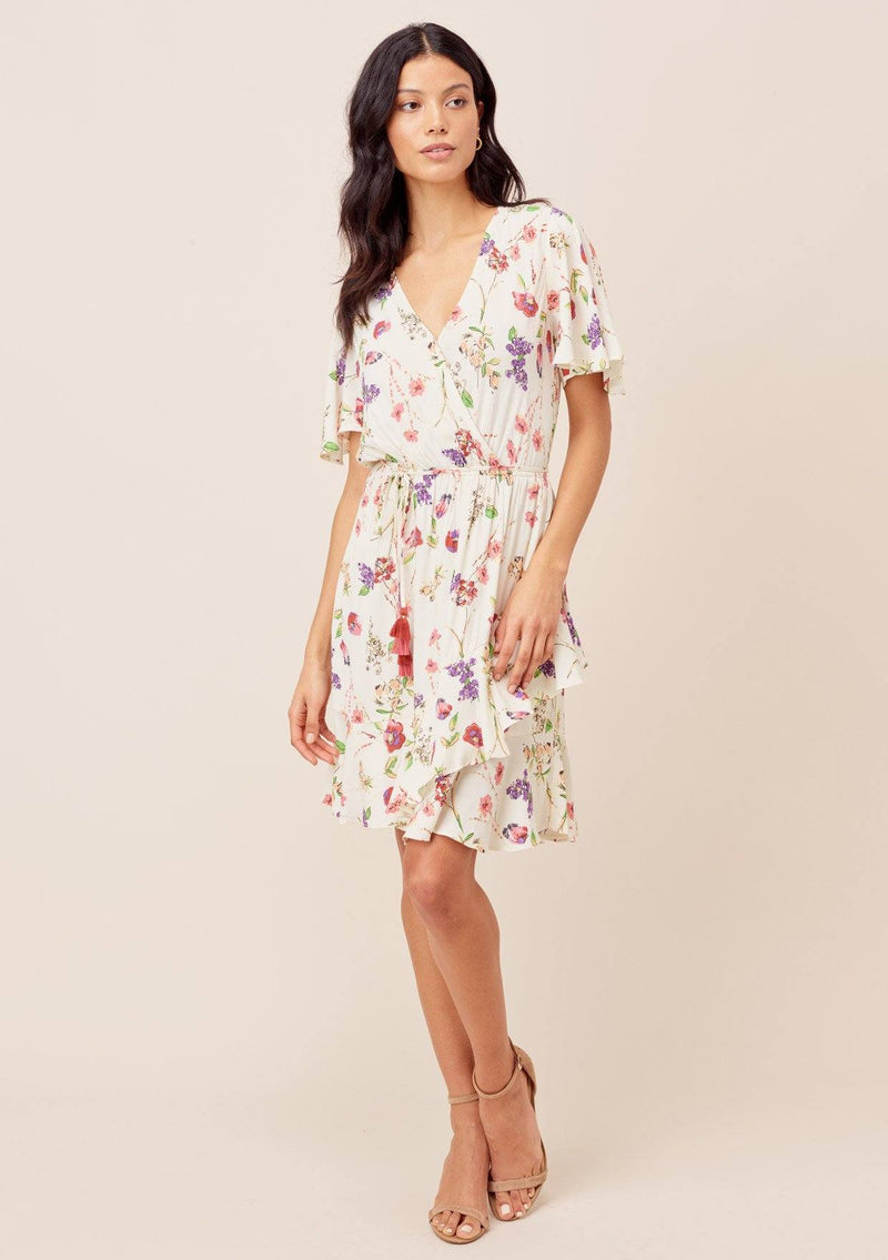 Cute White Ruffle Mini Dress + Girly Floral | LOVESTITCH