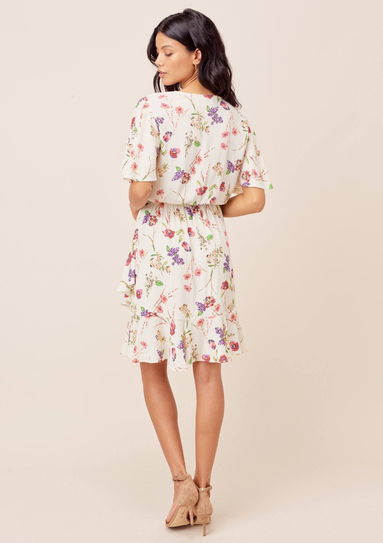 Cute White Ruffle Mini Dress + Girly Floral | LOVESTITCH