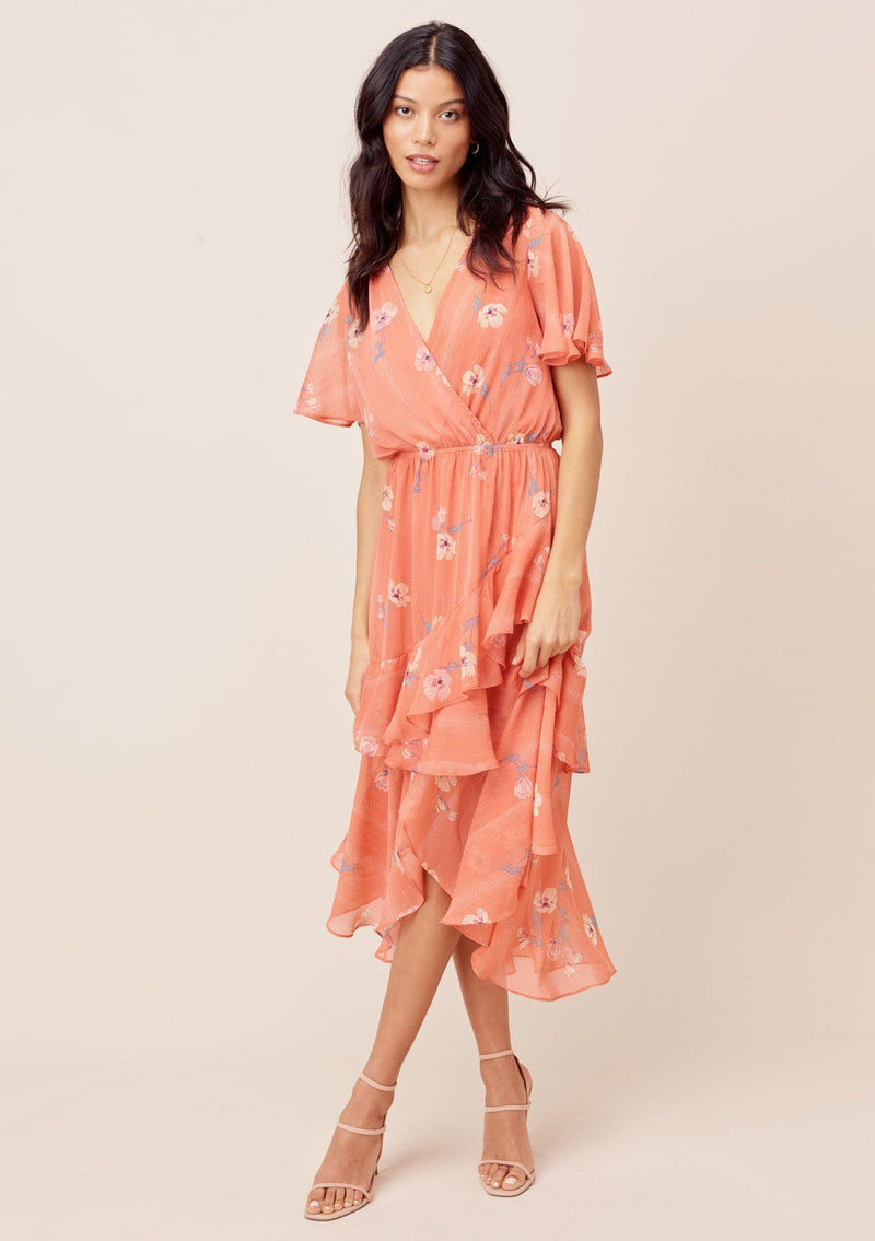 Miriam Floral Ruffled Dress Navy/Lilac / M Miriam Floral Ruffled Dress Navy/Lilac / M