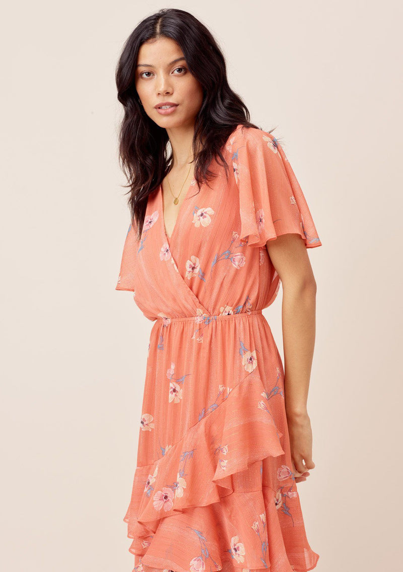 Miriam Floral Ruffled Dress Navy/Lilac / M Miriam Floral Ruffled Dress Navy/Lilac / M