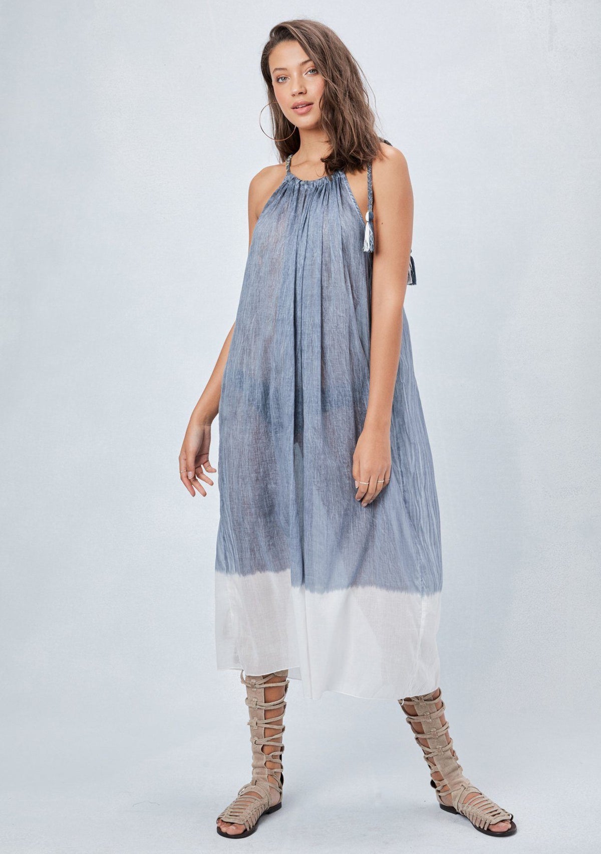 Bohemian Dip Dye Drawstring Beach Dress | LOVESTITCH Bohemian Dip Dye Drawstring Beach Dress | LOVESTITCH