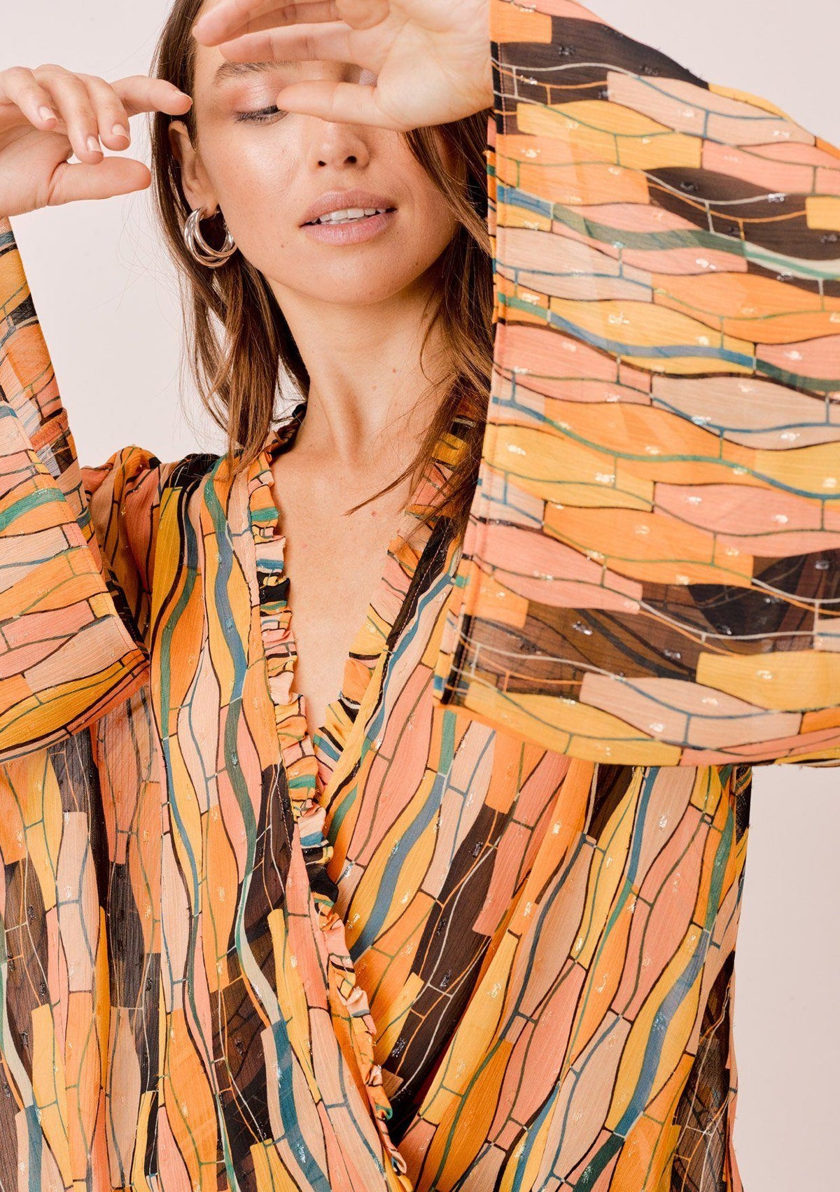 Retro Yellow Bell Sleeve Boho Top | LOVESTITCH