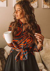 [Color: Black/Bone] Lovestitch vibrant black and bone zebra print button down over size shirt for lounging