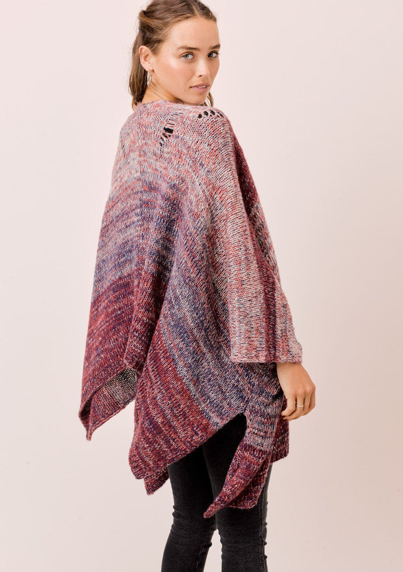 Bohemian Space Dyed Knit Poncho Cardigan | LOVESTITCH