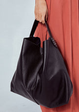 [Color: Nero] Lovestitch buttery soft, slouchy leather shoulder bag. 