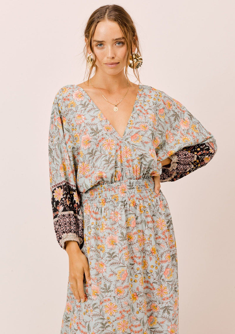 Boho Floral Volume Sleeve Maxi Dress | LOVESTITCH Boho Floral Volume Sleeve Maxi Dress | LOVESTITCH