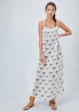 [Color: Black/White] Lovestitch sheer beach maxi dress with palm tree print - best beach dress