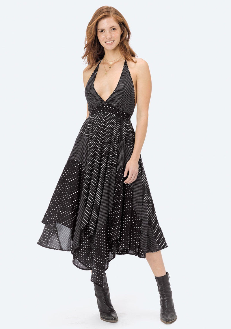 Dafina Polka Dot Patchwork Dress Black/WhiteDot / M Dafina Polka Dot Patchwork Dress Black/WhiteDot / M