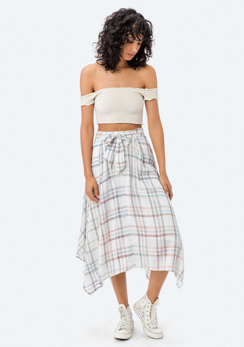 Dara Asymmetrical Plaid Skirt Medium / Rainbow Dara Asymmetrical Plaid Skirt Medium / Rainbow