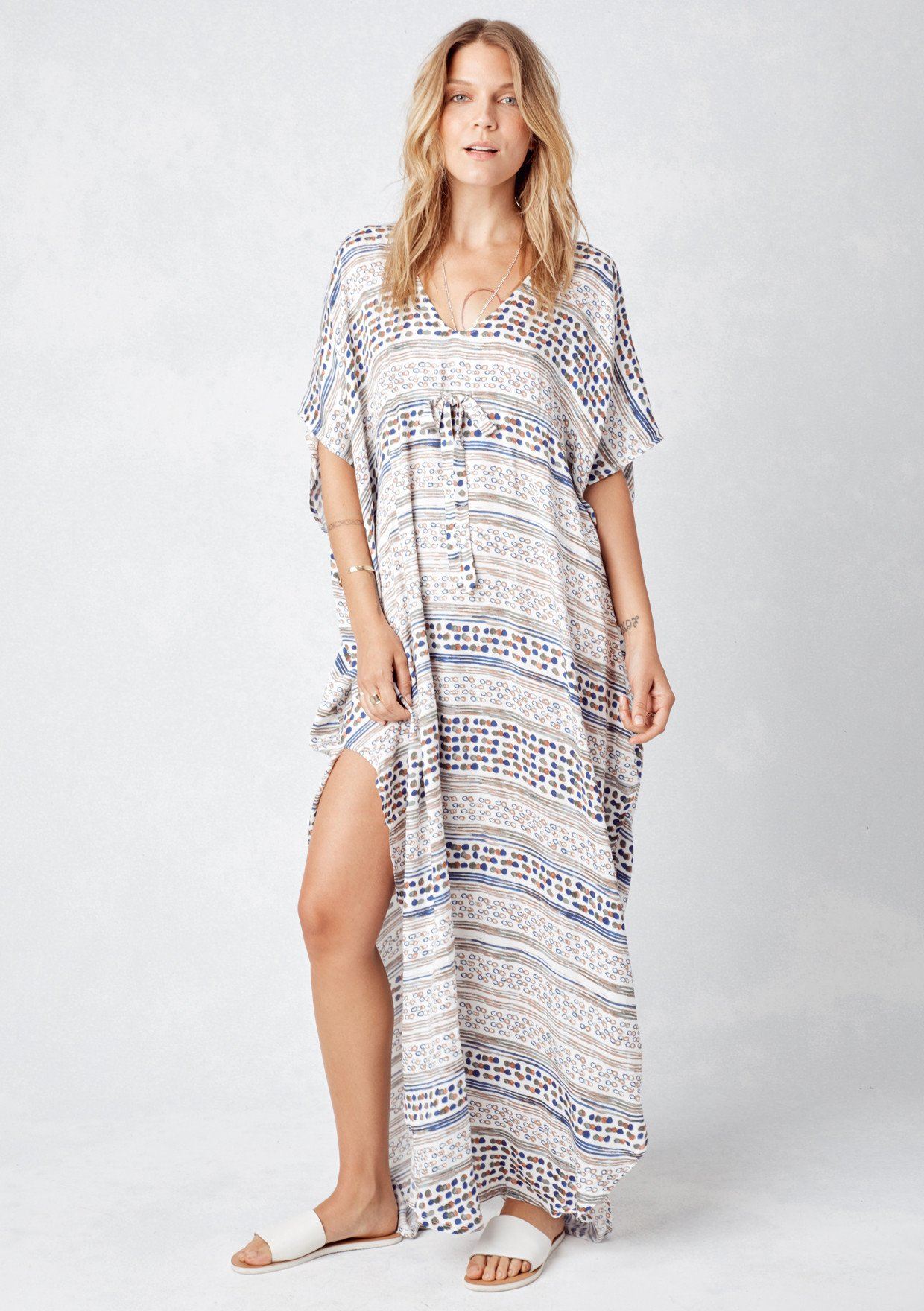 Flattering Boho Maxi Caftan Dress