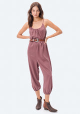 [Color: Wine] Our super soft garment dyed sleeveless boho jumpsuit was made for playing, running errands, or lounging at home! Featuring a relaxed fit.